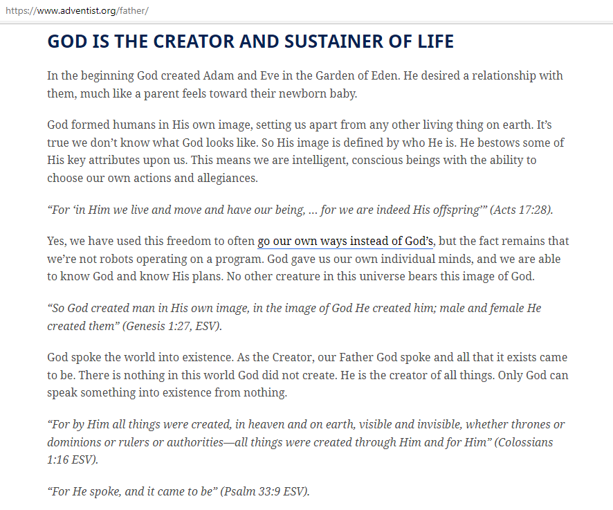 God the Father Creator adventistfix.org