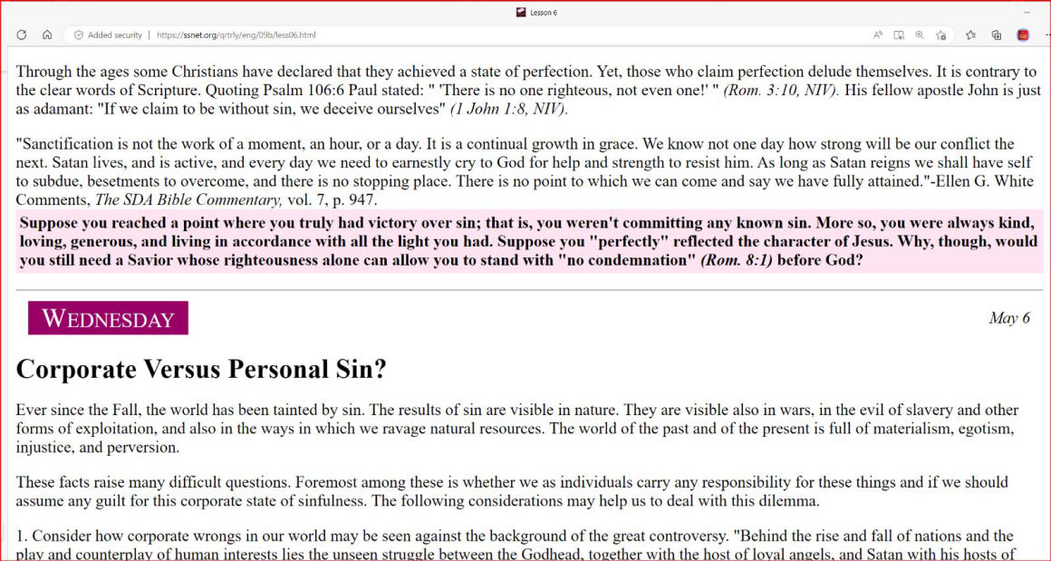 SANCTIFICATION delusion